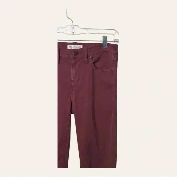 Madewell HI RISE SKINNY SKINNY DENIM JEANS BURGUNDY IN COLOR SIZE 26 - Picture 3 of 11